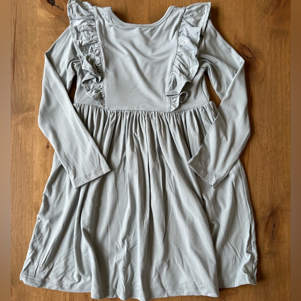 Girls ruffle dress in baby blue